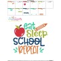 Eat Sleep School Repeat Machine Embroidery Design Pattern-3