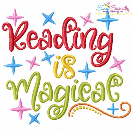 Reading is Magical Machine Embroidery Design Pattern