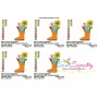 Rain Boot With Fall Flowers Embroidery Design Pattern-2
