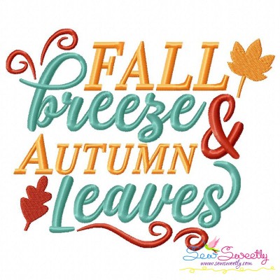 Fall Breeze Autumn Leaves Machine Embroidery Design Pattern-1