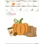 Pumpkin Boots Coffee Embroidery Design Pattern-3