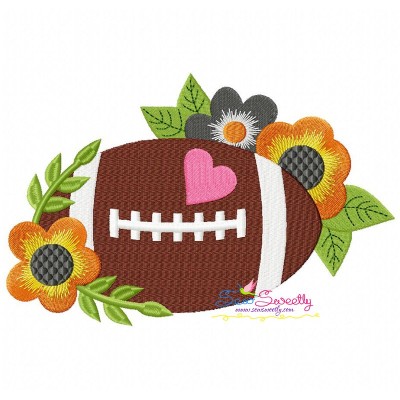 Free Football Flowers Machine Embroidery Design Pattern-1