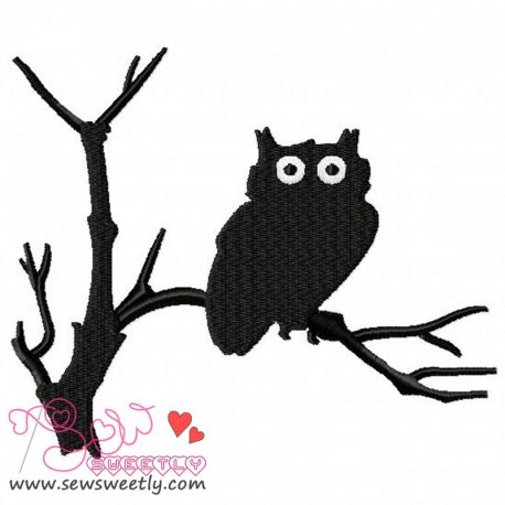 Owl Silhouette-2 Embroidery Design Pattern-1