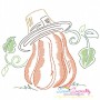 Color Work Pumpkin With Hat Embroidery Design Pattern-1