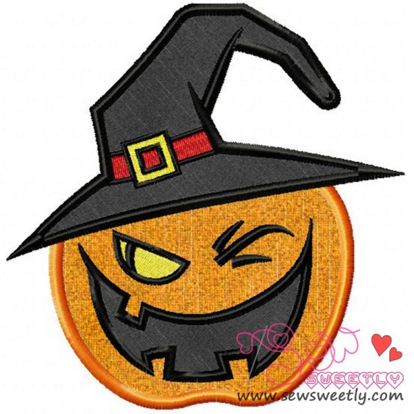 Witchy Pumpkin Applique Design Pattern-1