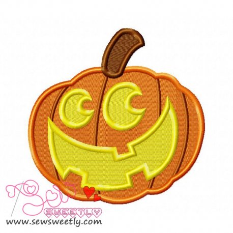 Smiley Pumpkin Embroidery Design- 1