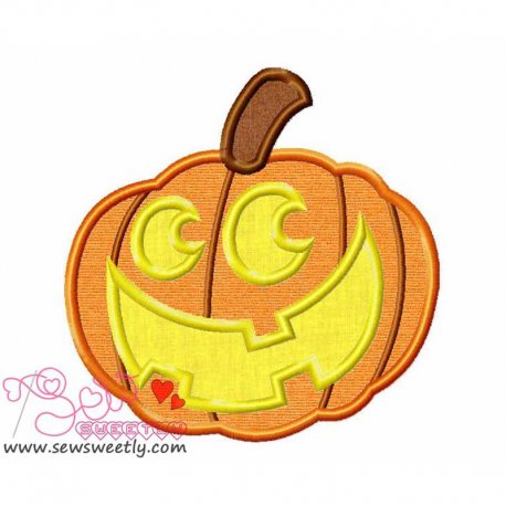 Smiley Pumpkin Applique Design- 1