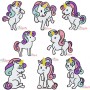 Baby Unicorns Machine Embroidery Design Bundle-1