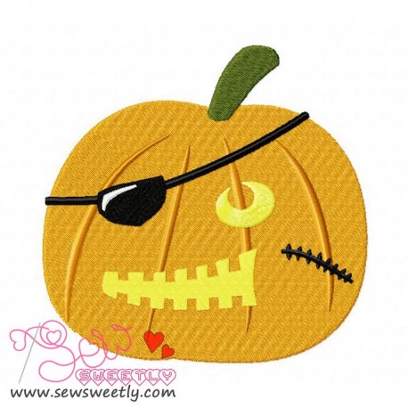 Pirate Pumpkin Embroidery Design Pattern-1
