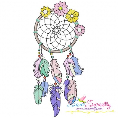 Floral Dream Catcher-8 Machine Embroidery Design Pattern-1