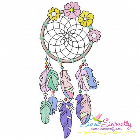 Floral Dream Catcher-8 Machine Embroidery Design Pattern
