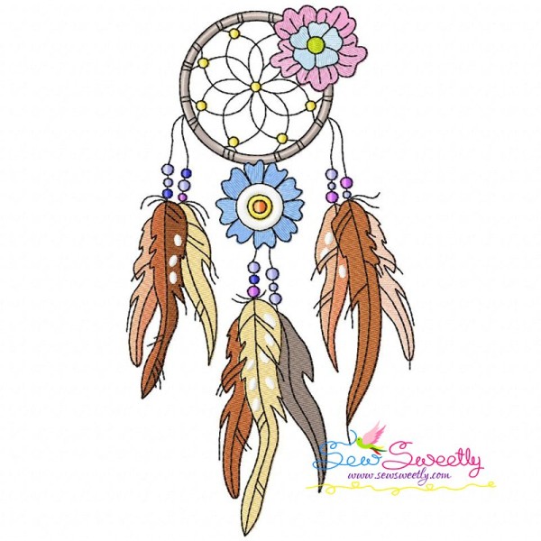 Floral Dream Catcher-7 Machine Embroidery Design Pattern-1