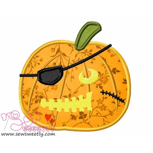 Pirate Pumpkin Applique Design Pattern-1