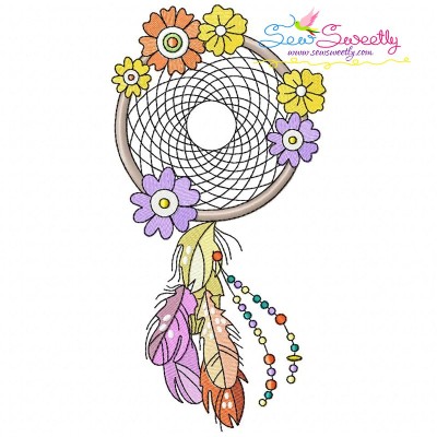 Floral Dream Catcher-6 Machine Embroidery Design Pattern-1