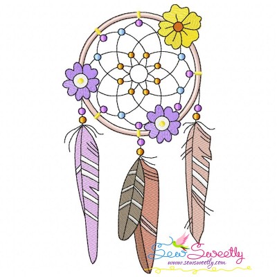 Floral Dream Catcher-4 Machine Embroidery Design Pattern-1