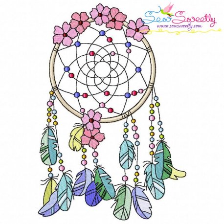 Floral Dream Catcher-5 Machine Embroidery Design Pattern-1