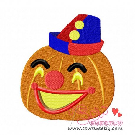 Clown Pumpkin Embroidery Design Pattern-1