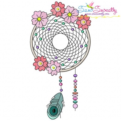 Floral Dream Catcher-2 Machine Embroidery Design Pattern-1