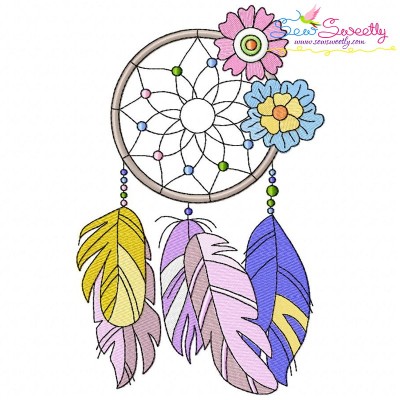 Floral Dream Catcher-3 Machine Embroidery Design Pattern-1