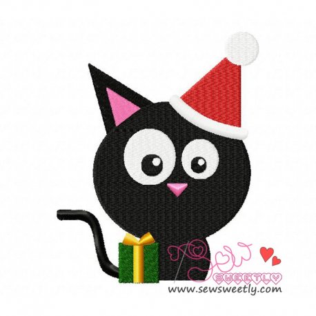 Xmas Cat-2 Embroidery Design Pattern-1