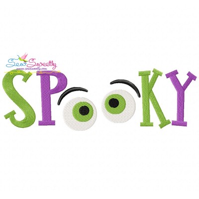 Spooky Lettering Machine Embroidery Design Pattern-1