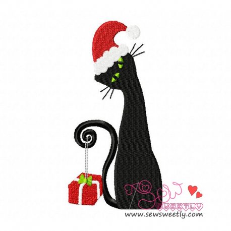 Xmas Cat-1 Embroidery Design Pattern-1