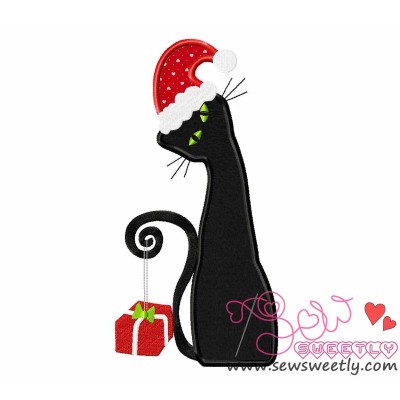 Xmas Cat-1 Applique Design Pattern-1