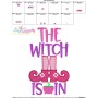 The Witch Is In Halloween Lettering Embroidery Design Pattern-3