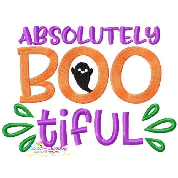 Absolutely Bootiful Halloween Lettering Embroidery Design Pattern-1