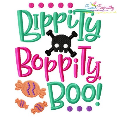 Bippity Bopppity Boo Halloween Lettering Embroidery Design Pattern-1
