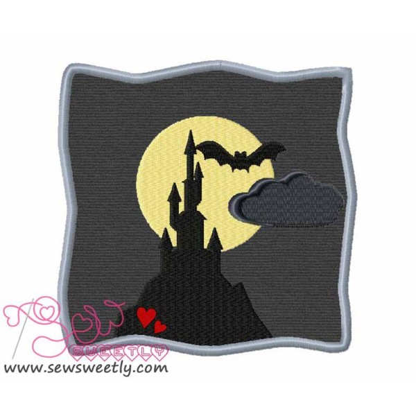 Spooky Castle Applique Design Pattern-1