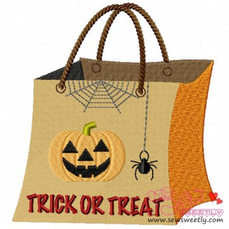 Trick or Treat Bag Embroidery Design Pattern-1