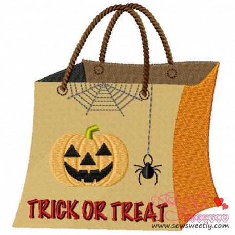 Trick or Treat Bag Embroidery Design- 1