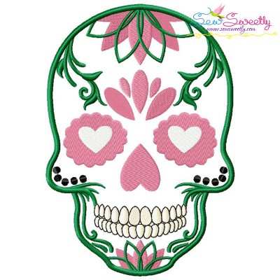 Sugar Skull-1 Halloween Embroidery Design Pattern-1