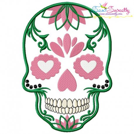 Sugar Skull-1 Halloween Embroidery Design Pattern-1