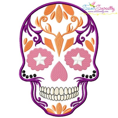 Sugar Skull-2 Halloween Embroidery Design Pattern-1