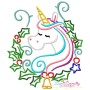 Christmas Unicorns Embroidery Design Bundle-7