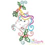 Christmas Unicorns Embroidery Design Bundle-10