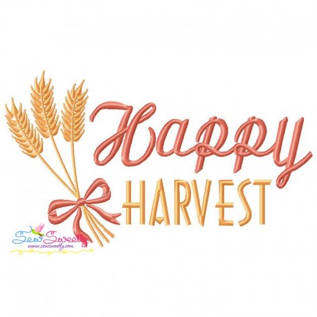 Happy Harvest-2 Lettering Embroidery Design- 1