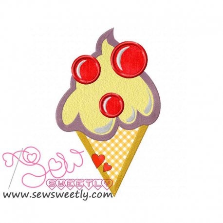 Ice Cream Cone Applique Design- 1