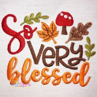 So Very Blessed Lettering Embroidery Design Pattern