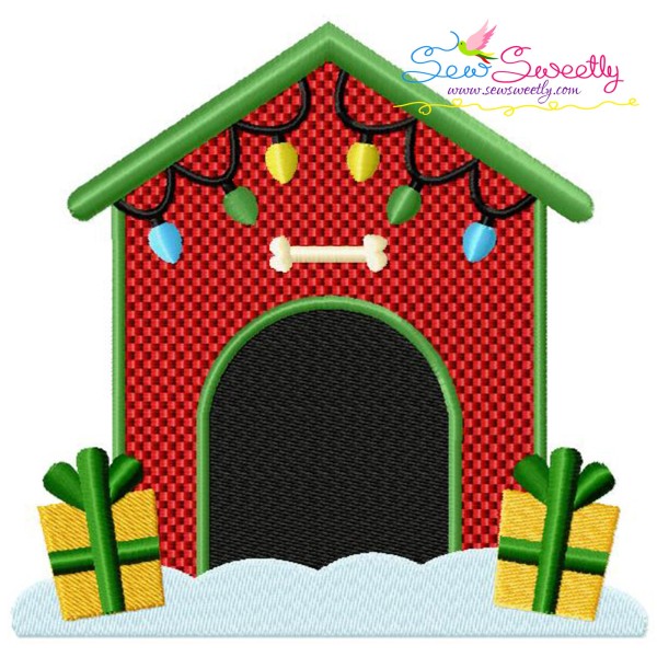 Christmas Dog House Embroidery Design Pattern-1