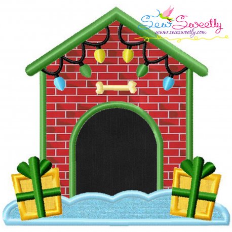 Christmas Dog House Applique Design Pattern-1