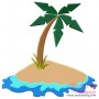 Palm Tree On Island Embroidery Design Pattern-3