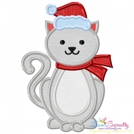 Christmas Cat Applique Design Pattern