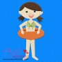 Kids And Pool-3 Embroidery Design Pattern-3