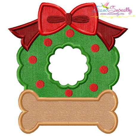 Christmas Wreath Bone Applique Design Pattern