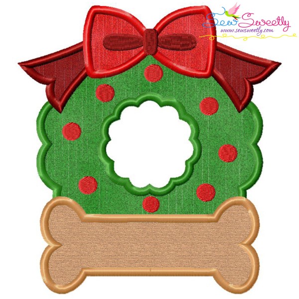 Christmas Wreath Bone Applique Design Pattern-1