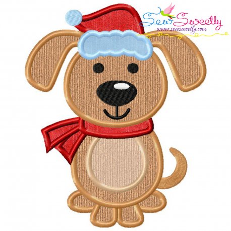 Christmas Dog Applique Design Pattern