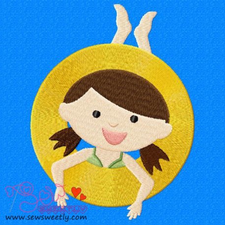 Kids And Pool-6 Embroidery Design Pattern-1